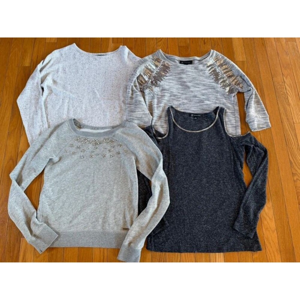 4 INC Banana Republic Abercrombie Sweater Sweatshirt Sz XS Rhinestones